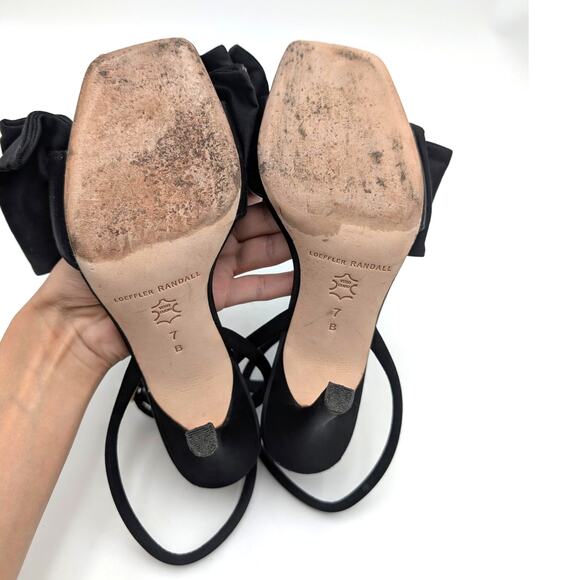 Loeffler Randall Marlena Ankle Strap Heel Sandal Women's Black Size US7B EU37.5 - Picture 8 of 12